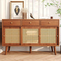 Sideboard verbindet 3 Schubladen und geflochtene Elemente