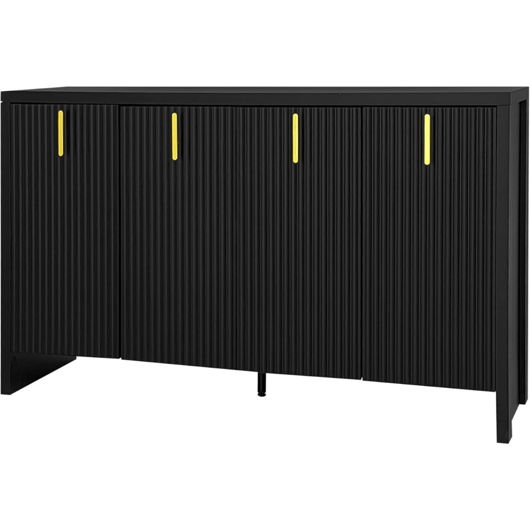 Sideboard verbindet strukturierte Fronten und gerundete Konturen