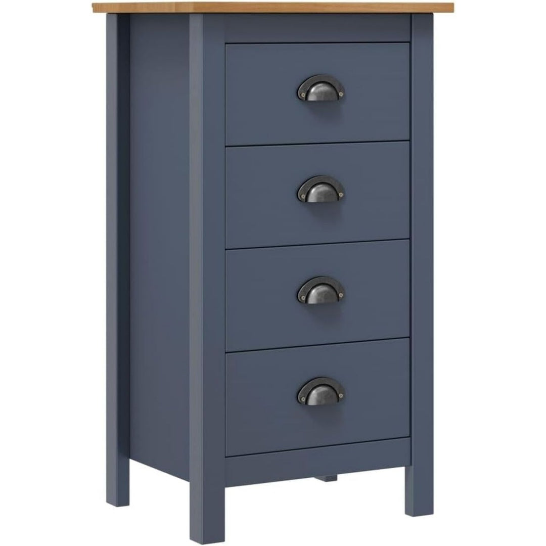 Sideboard aus Massivholz und Kiefernholz in Naturbraun und Grau