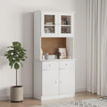 Hochschrank mit Glastueren, geschlossenem Stauraum und Schubladen