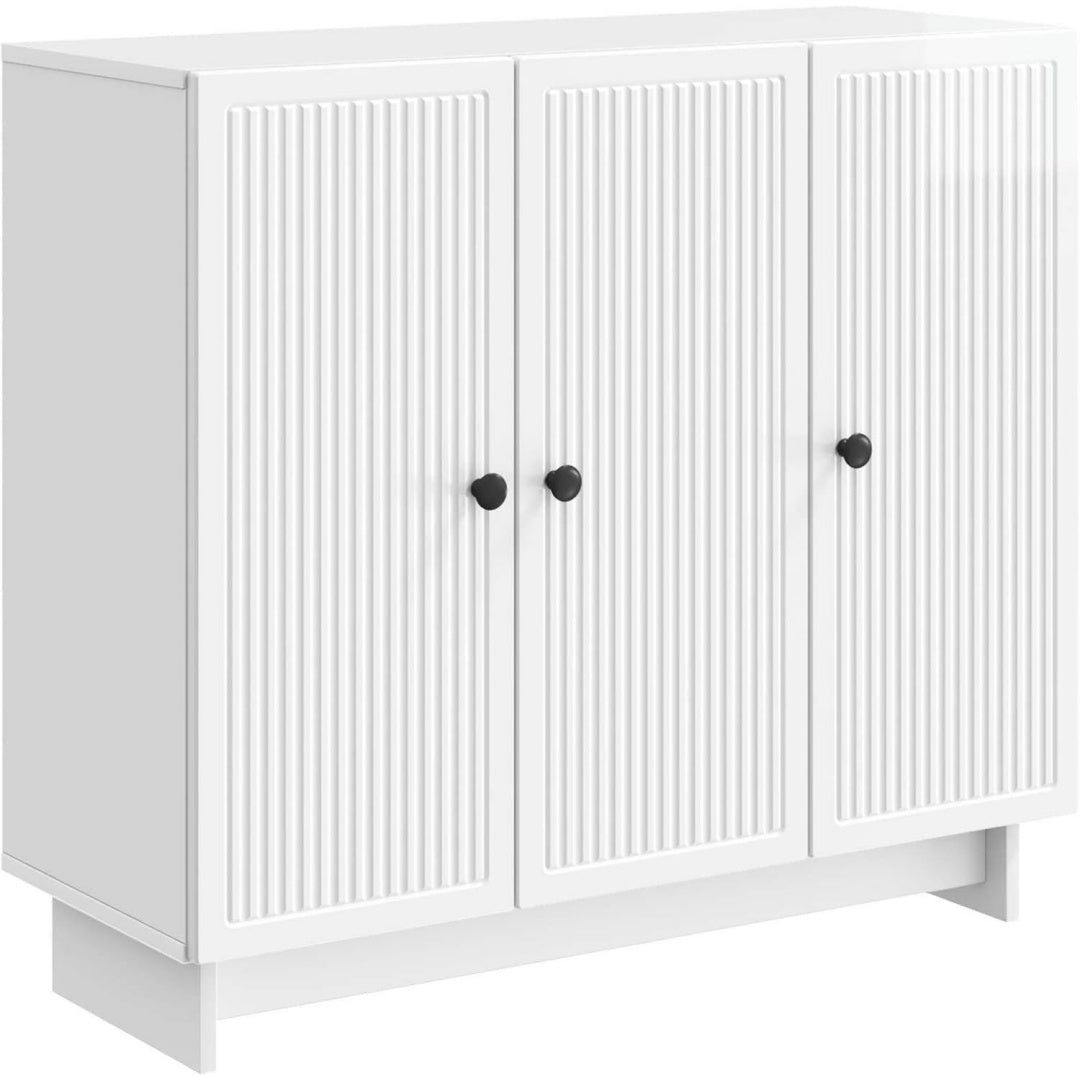 Sideboard mit verstellbaren Ablagen, Metallgriffen und geschlossenem Stauraum