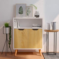 Sideboard mit den Massen 60 x 30 x 72 cm in Weiss und Eichenbraun