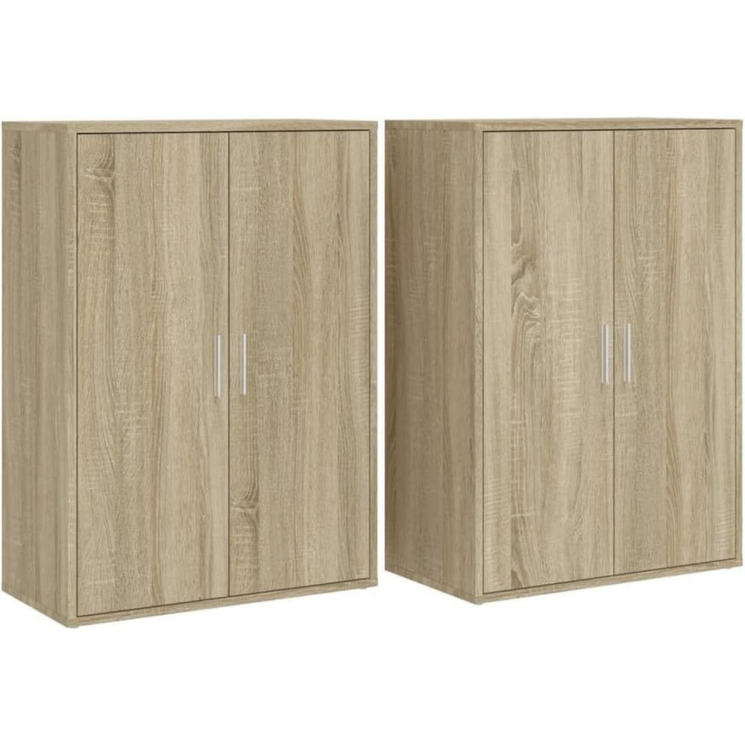 Das Sideboard misst 60 x 31 x 84 cm in Eichenbraun
