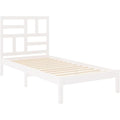 Das Bettgestell misst 90 x 200 cm in Weiss