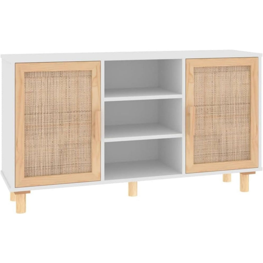 Sideboard verbindet Flechtoptik und Holzbeine