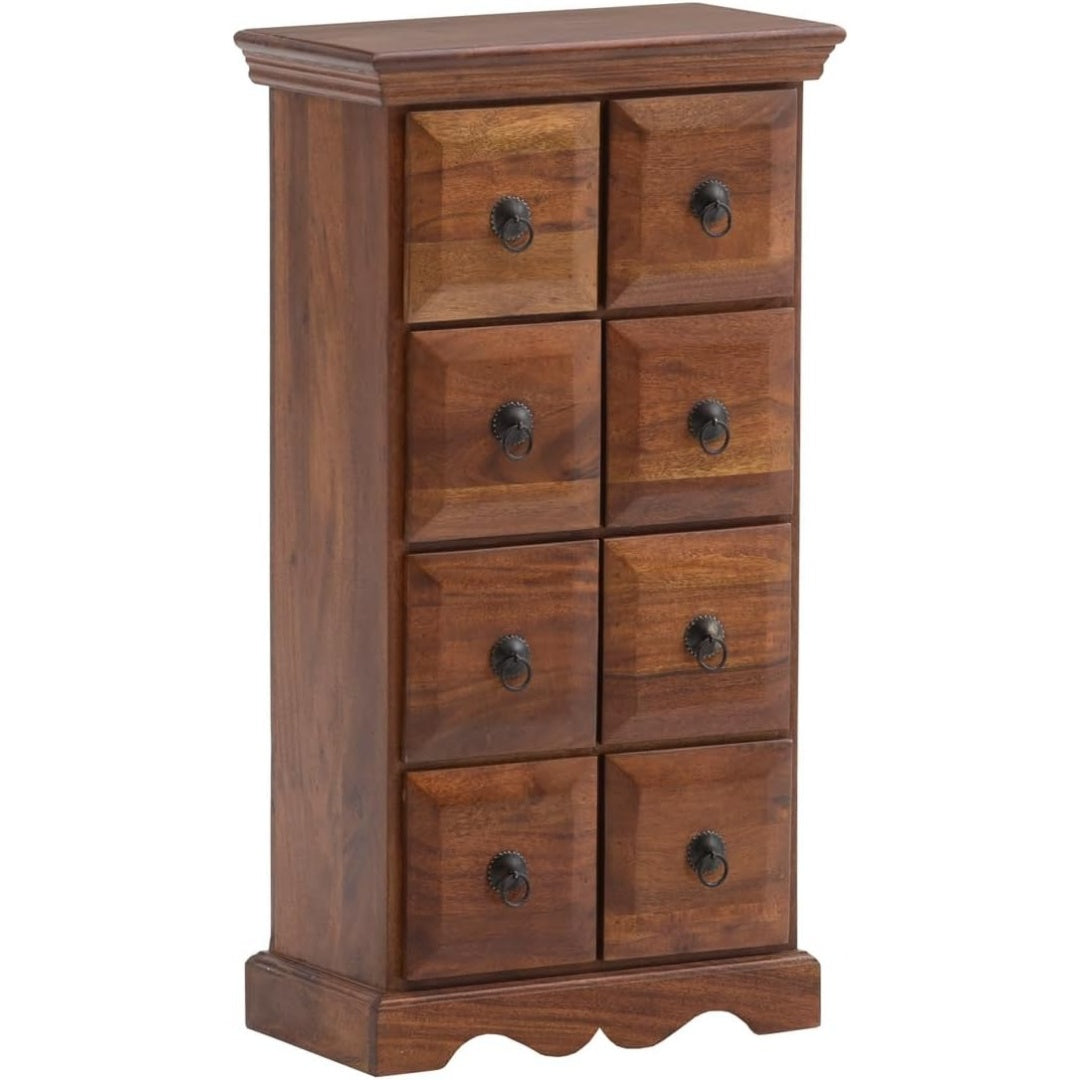Das Sideboard vereint 8 Schubladen mit Metallgriffen