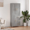 Geschlossener Stauraum an dem Hochschrank mit den Massen 69.5 x 34 x 180 cm aus Holzwerkstoff