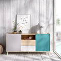Offene Ablagen und Hoehenverstellung an dem Sideboard
